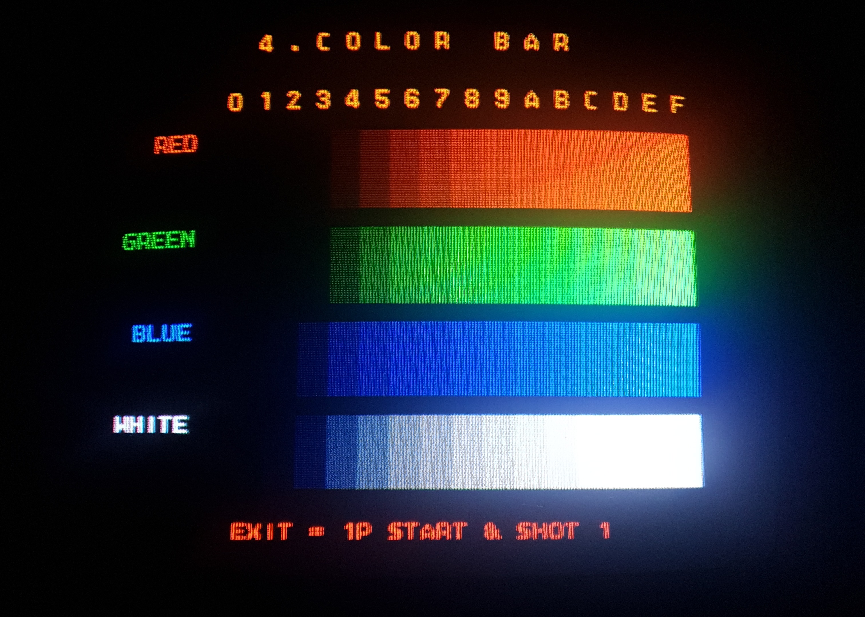 CRT colour bars test pattern